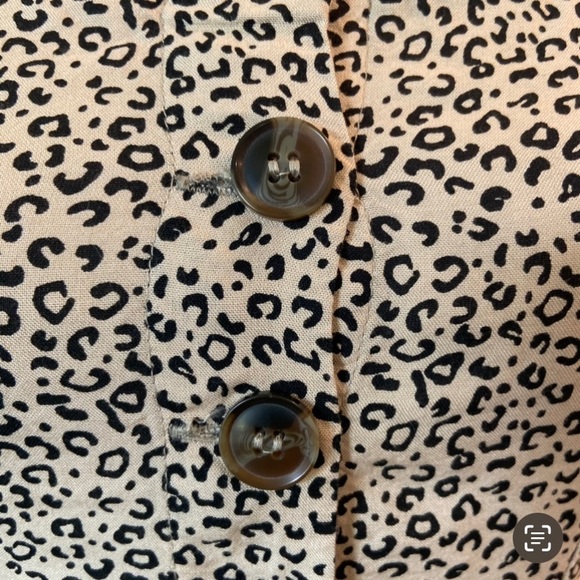 Japna Dress Midi Black Tan Leopard Button Down Sleevless Size S - Picture 9 of 9